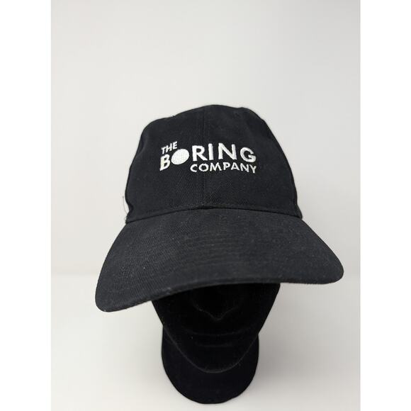 The Boring Company Hat Mens Black Adjustable Back Emboroidered Logo Elon Musk - Picture 2 of 7